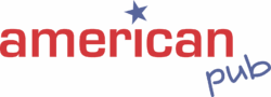 Logo du American Pub à Sion en rouge et bleu avec étoile, restaurant de burgers et ambiance américaine
